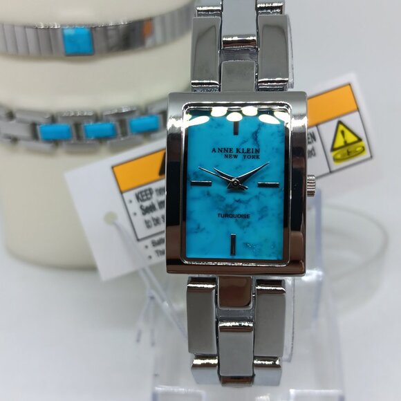 Anne Klein New York 12/7749TQST Women's 21x28mm Turquoise Watch & Bracelet Set - Picture 3 of 11